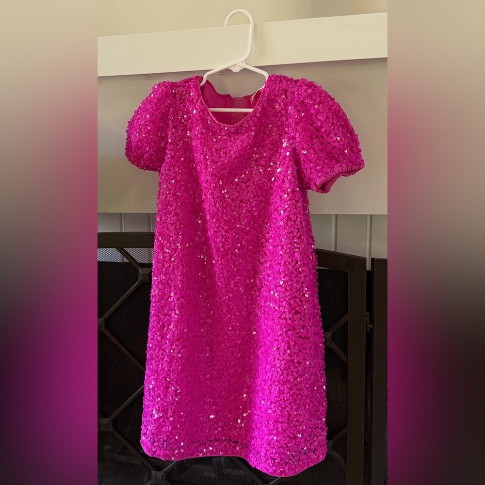 Crewcuts Pink Sequin Kids Formal Shift Dress